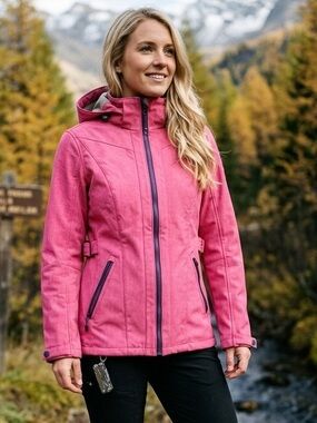 G.I.G.A. DX by Killtec Pink Softshell Fleece Lined Hooded Jacket Sz 8
